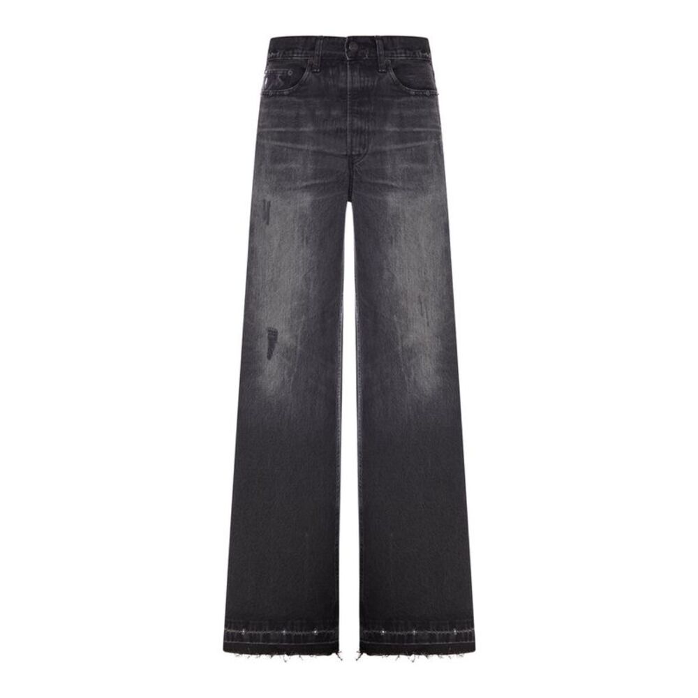 Lois Women Black Loose-Fit Skater Jeans With A Vintage-Effect Washed Finish
